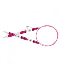 Aiguilles à tricoter circulaires fixes cable 100 cm Smartstix du N° 3 à 10 - Knitpro Rose (N°3)