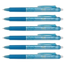 Lot de 6 Stylos Roller Rétractables Frixion Ball Clicker Pointe Fine Turquoise