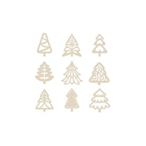 Stop Set 9x3 silhouettes sapins - 2.5x0.2 cm - bois - Artemio
