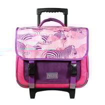 Cartable à roulettes 38 cm Phileas Rose Zèbre - BAGTROTTER