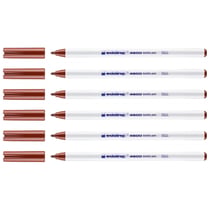 Lot de 6 feutres textiles permanents pointe fine 1 mm - EDDING - Marron - 4600