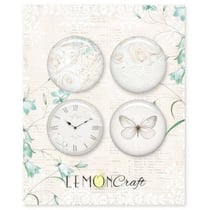 4 badges métal décoration embelissement scrapbooking Lemoncraft SENTIMENTAL 185