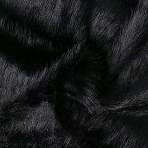 Tissu Fausse fourrure  poils long Flora sur fond Noir