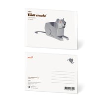 CARTE POSTALE CHAT COUCHÉ