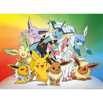 Puzzle pokemon font la fête : pikachu evoli voltali mentali noctali 150 pièces - nathan 86030