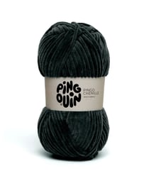 Fil velours 100GR à tricoter PINGO CHENILLE - Pingouin - certifié Oeko-Tex Noir