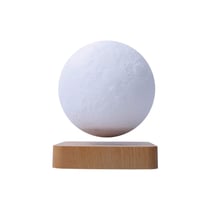 Globe Lune 3D en lévitation MOONFLIGHT base bois clair
