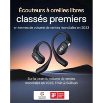 Ecouteurs Bluetooth 5.2 - SHOKZ OpenFit - Noir