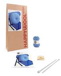 Kit Tricot Housse de coussin Vanessa BLEU AQUARELLE TU