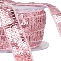 Bobine galon paillettes 14,5m rose clair