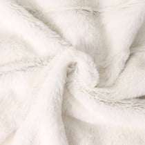 Tissu Fausse fourrure Ecru envers Jersey Gris anthracite chiné