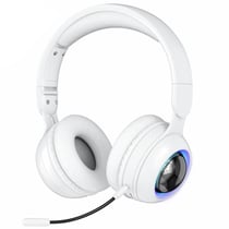 Casque Audio Bluetooth Sans Fil RGB Avec Micro Et Longue Autonomie Blanc YONIS
