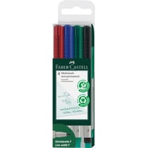 4 feutres - Non permanent - Pointe fine - Faber-Castell - Multimark