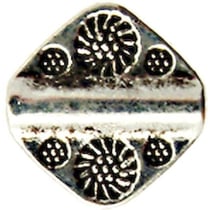 MégaCréa - Perle métal carrée 12mm Argenté (lot de 10)