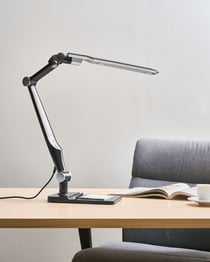 Lampe de Bureau LED Noire avec Bras Réglable et Pivotant Variateur Modes CCT