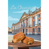 Tableau sur toile illustration chocolatine 45x65 cm