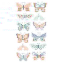 Stickers 3D papillons pastel