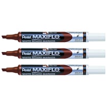 Lot de 3 marqueurs tableaux blancs - PENTEL - MAXIFLO - Pointe biseautée moyenne - Marron