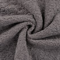 Tissu Laine mélangé bouclette uni Gris anthracite - Au mètre