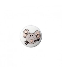 Carte de 3 boutons Souris à queue 12mm - Union Knopf Blanc