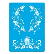 Pochoir plastique souple réutilisable 18,5 x 14,5 cm Fabrika Decoru BOUGIE NOEL 199