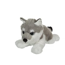 Peluche - Peluche Loup Allongé Gris & Blanc - 25 cm