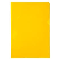 Etui carton de 100 pochettes coin PVC lisse haute résistance 13/100e - A4 - Jaune - Exacompta