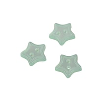 Lot de 3 boutons 2 trous étoile vert d'eau 13mm