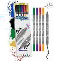 Feutres - Calligraphie - Double pointe - 2mm et pinceau - 5 couleurs classiques - Online