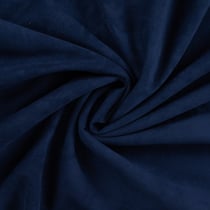 Tissu Suédine envers Fausse fourrure mouton uni Bleu marine