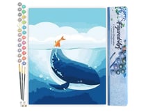 Peinture par Numéro Figured'Art - Baleine bleue - Kit de Loisir Créatif DIY Numéro d'Art Complet - 40x50cm sans châssis en bois