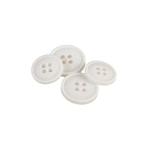 Lot de 3 boutons bio résine 4 trous blanc