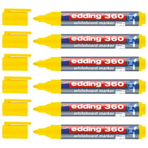 Lot de 6 marqueurs tableau blanc - EDDING - Pointe ronde 1,5-3 mm - Jaune