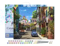 Peinture par Numéro Figured'Art avec Cadre - Ruelle et 2 CV - Kit de Loisir Créatif DIY Numéro d'Art Complet - 40x50cm toile tendue sur châssis