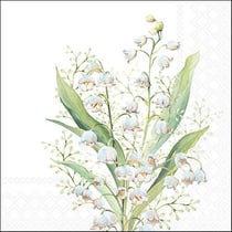 Lot de 4 serviettes en papier découpage collage 33 cm FLEUR MUGUET F 151