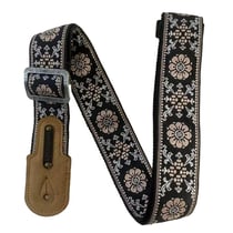 GROOVIT® – Sangle Jacquard Fleurs de Sépia / Édition Métal