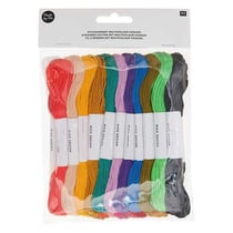 24 fils à broder en coton - Couleurs vives