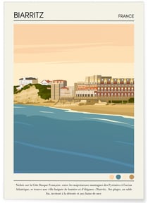 Affiche ville Biarritz Vintage | A3 : 29,7x42cm