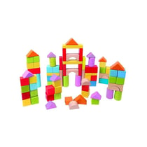 Baril de 101 cubes en bois colorés Hape - Pour enfants de 2 ans et plus - Peinture à base d'eau non toxique