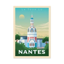 Affiche 30x40 cm - Nantes La Tour Lu - Olahoop Travel Posters
