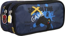 Trousse scolaire KIP – Bleu/Noir – SCHOOL TIME – 2 compartiments