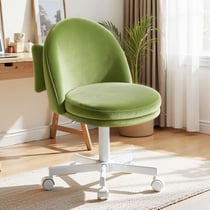 Chaise de bureau pivotante - COMHOMA - Velours vert sans accoudoirs