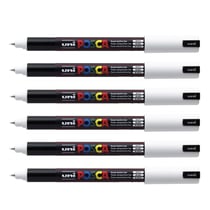 Lot de 6 Marqueurs pointe calibrée extra-fine POSCA PC1MR 0,7mm Blanc POSCA