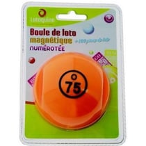 Boule de loto magnetique numerotee jaune + 100 pions de loto - ramasse pions - lotoquine