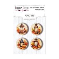 4 badges métal décoration embelissment scrapbooking Fabrika Décoru BRIGHT AUTUMN 613