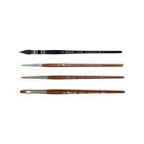 Lot de 4 pinceaux Raphaël lavis softaqua rond précision plat précision