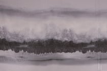 Tissu Panneau Satin Gianni Tessuti 85x145cm Lac noir et blanc sur fond Noir