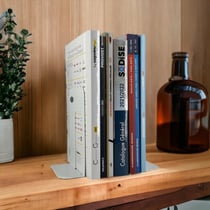 Serre-livres en métal - Blanc - Réglable - Bureau - Bibliothèque