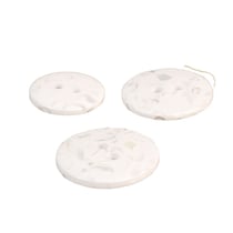 Lot de 3 boutons rond bouteilles recyclées 2 trous blanc
