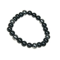 Bracelet Onyx et Hématite Perles rondes 8 mm - Omsaé